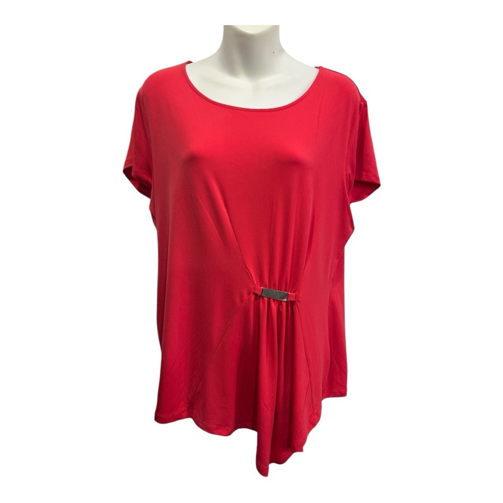 New York & Company pink Dolman Sleeve Asymmetrical Blouse size large in pink